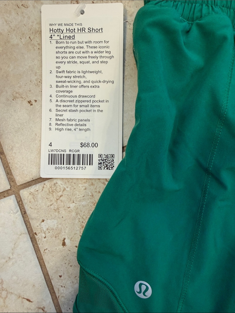 lululemon athletica Emerald Green Athletic Shorts - Picture 2 of 4
